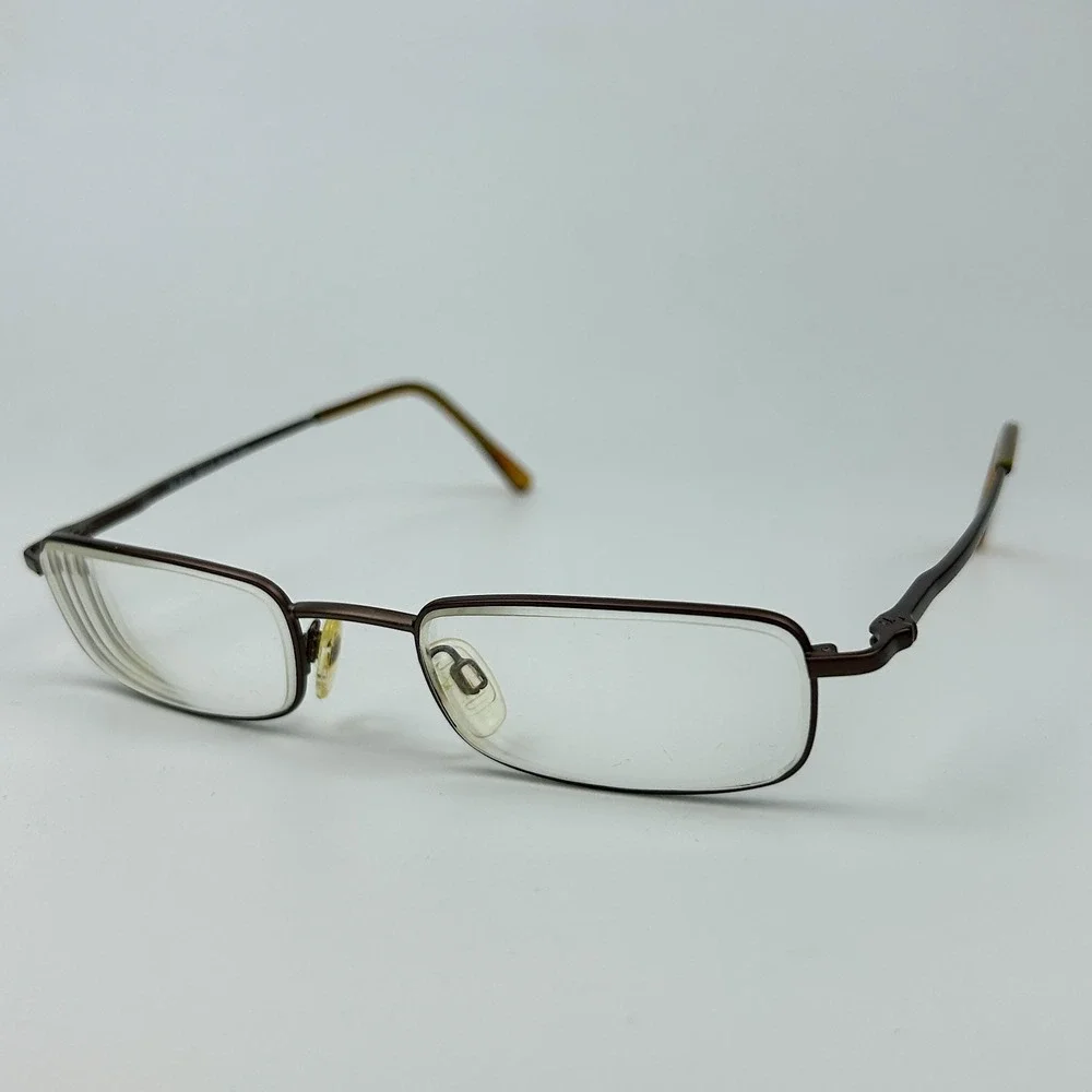 Randolph RE Elite Mens Eyeglasses Frame Brown Metal Rectangle 50-19-145 mm